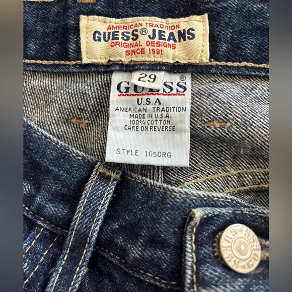 Vintage 90s GUESS Logo High Rise Straight Leg Mom Jeans Style 1050RG Size 29 - Picture 9 of 10